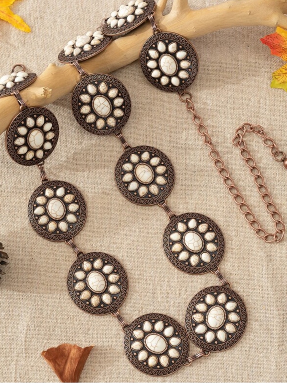 Bronze White Waist Chain Belt